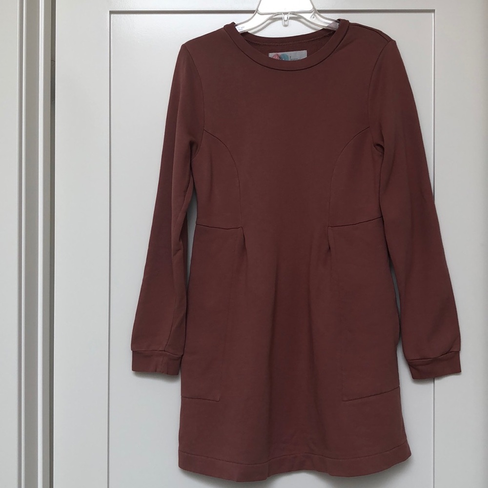 Free People Beach Waffle Knit Sweatshirt Dress Sm